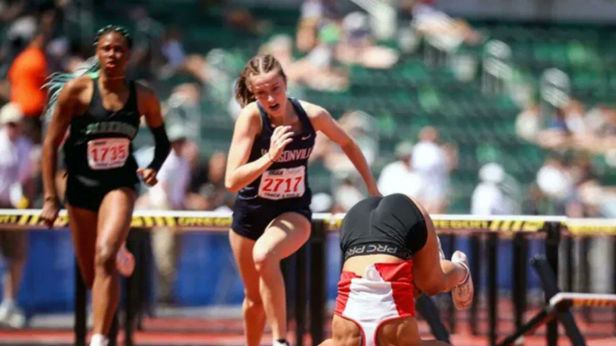 Video: Atleta cae en la última valla y gana con una voltereta