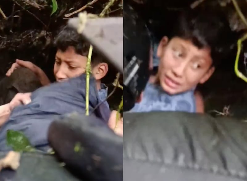 El momento exacto en que encontraron al niño en el cerro Puñay, en Chimborazo