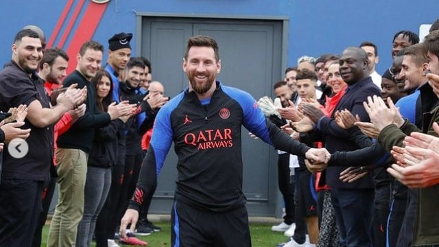 Lionel Messi en su llegada a los entrenamientos del PSG