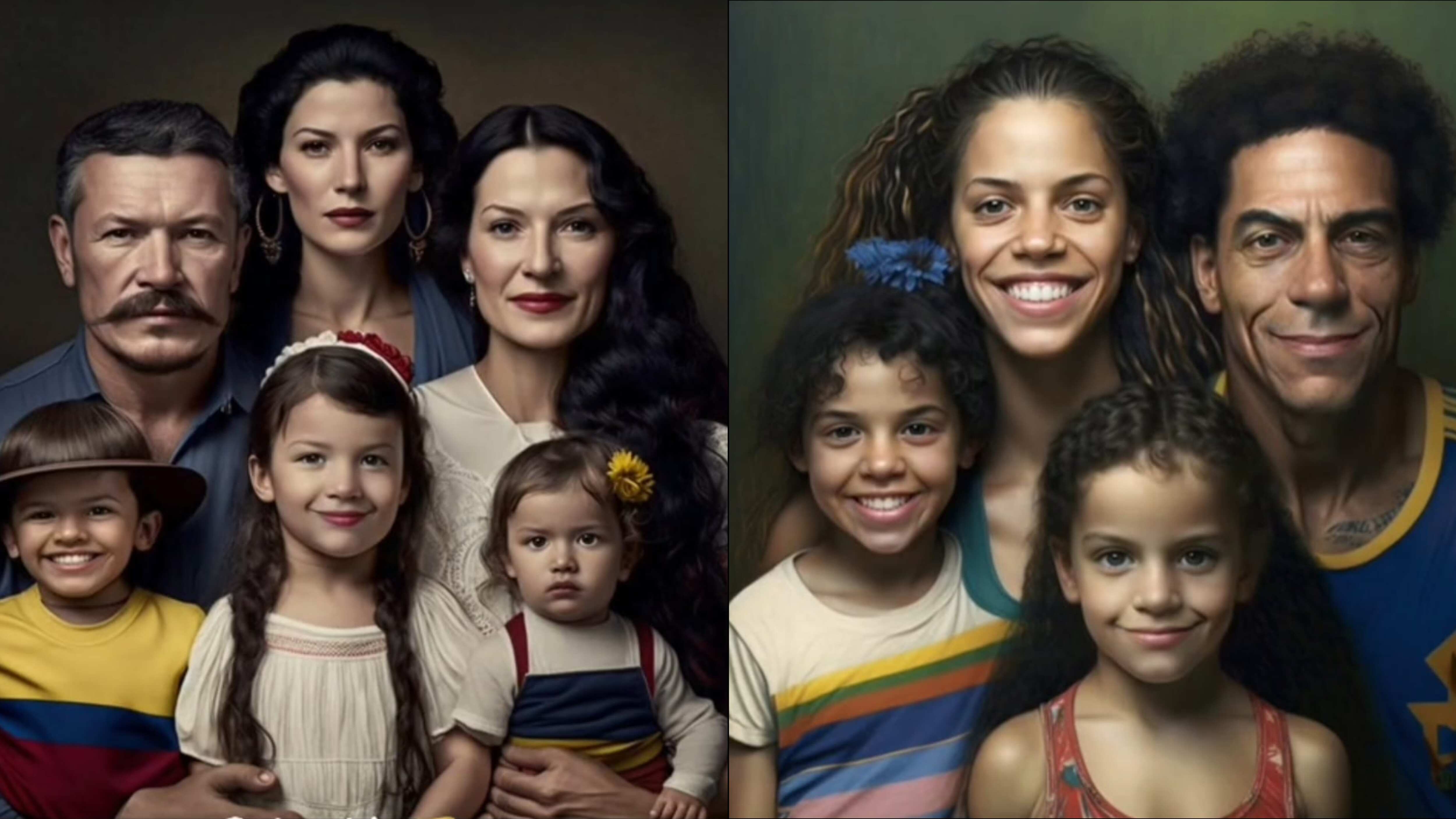 Así se ven las diferentes familias de América según la IA.