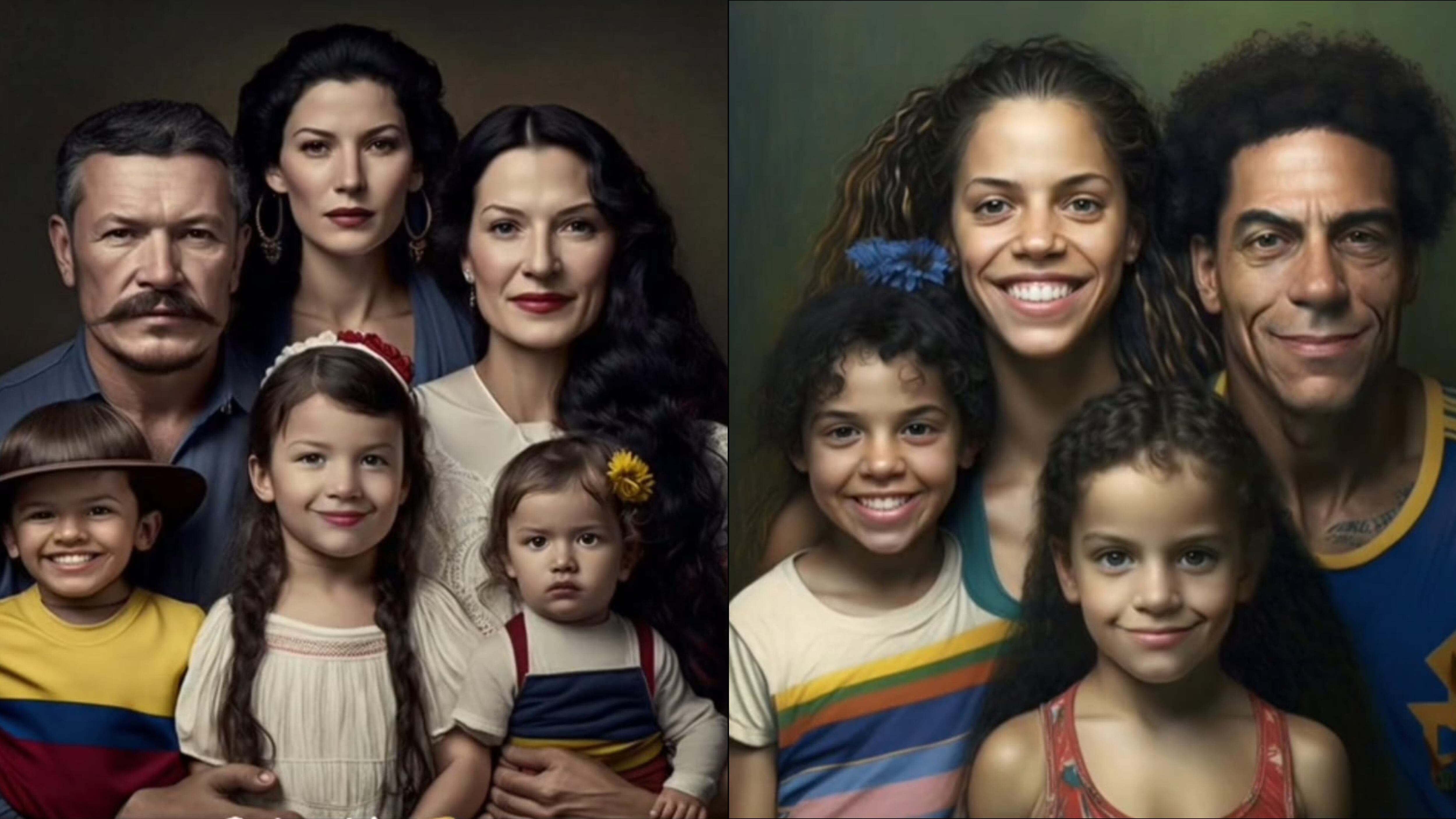 Así se ven las diferentes familias de América según la IA.