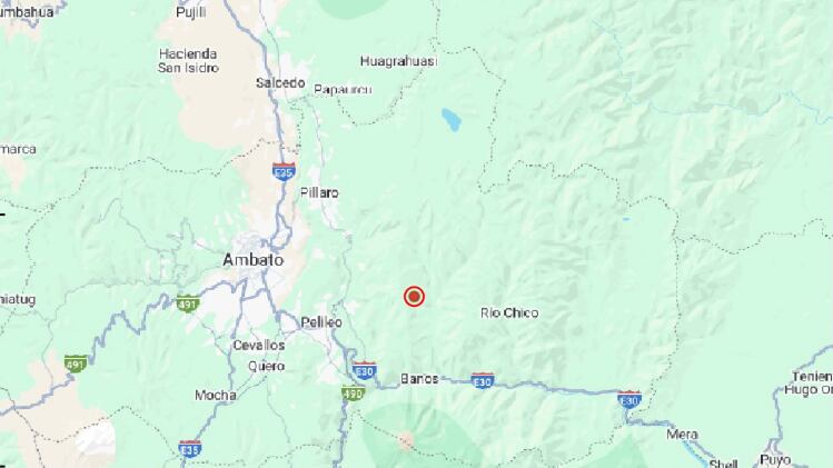 Sismo de magnitud 3.7 se registró cerca de Baños, Tungurahua