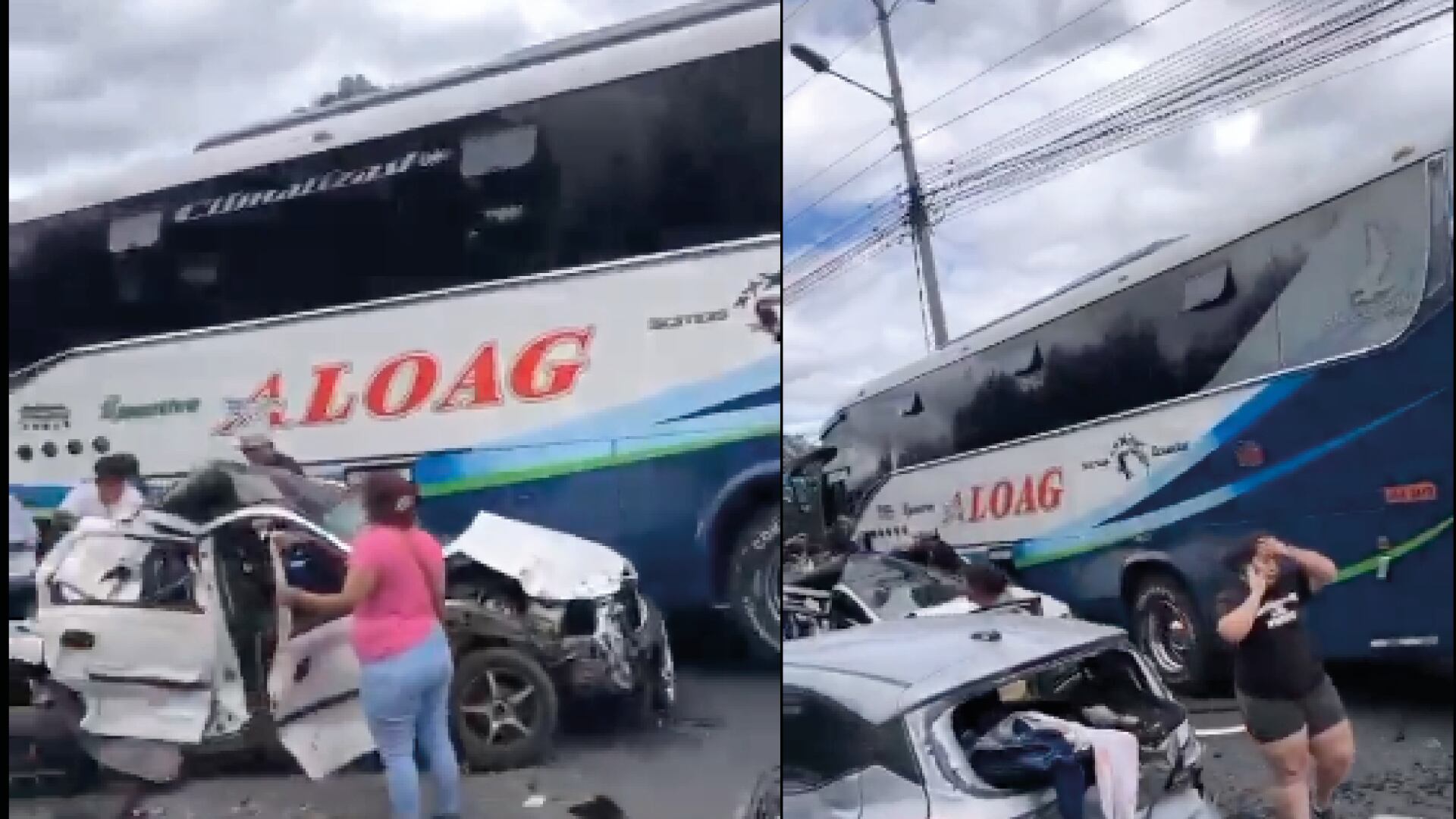 Choque múltiple en Tambillo dejó dos fallecidos y siete heridos