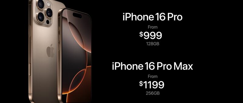 Precios del iPhone 16 pro y Pro Max