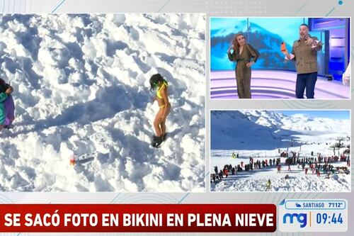 ¡Pero qué hace!: Joven brasileña impactó al tomarse fotos en bikini en la nieve