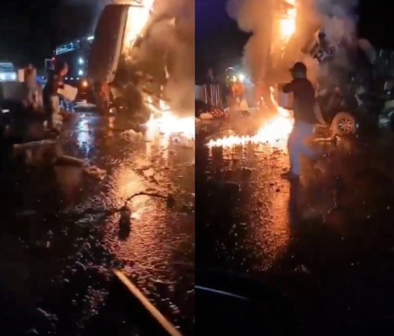 accidente en la comuna Zapotal, en la vía Guayaquil-Santa Elena