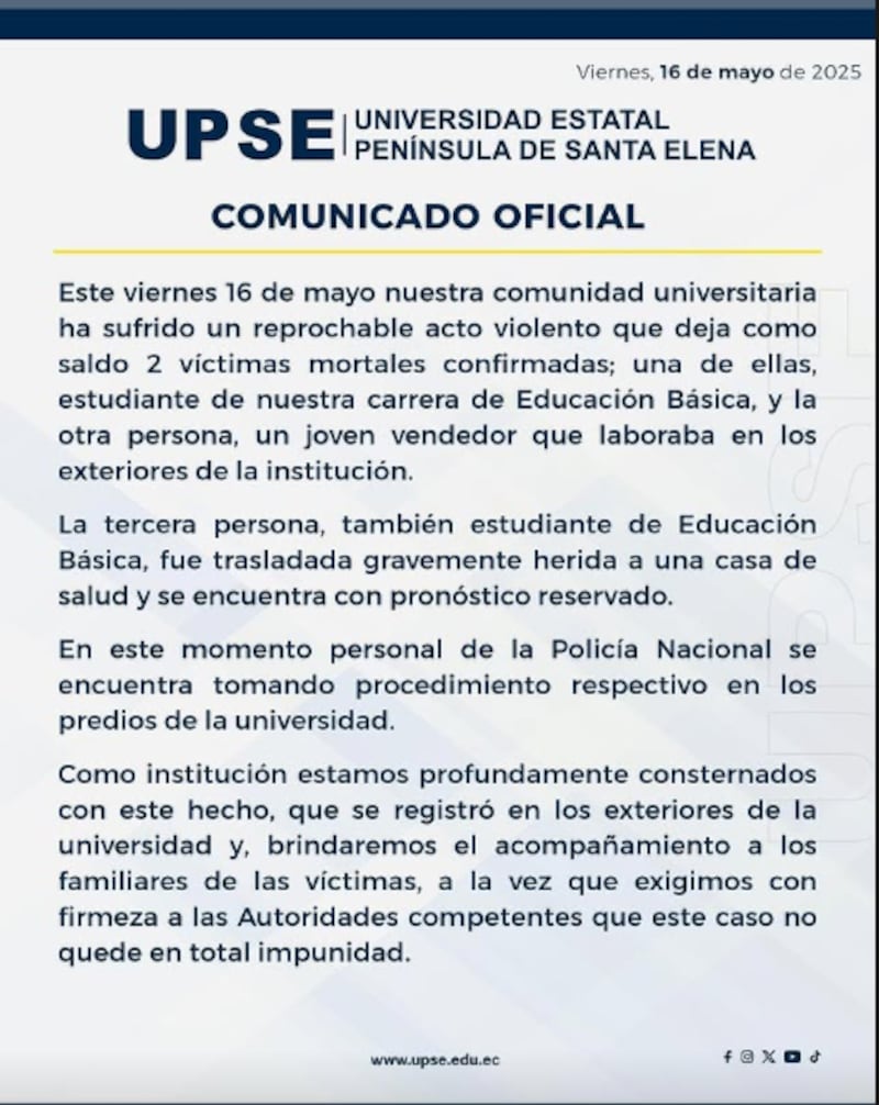 Comunicado de la UPSE