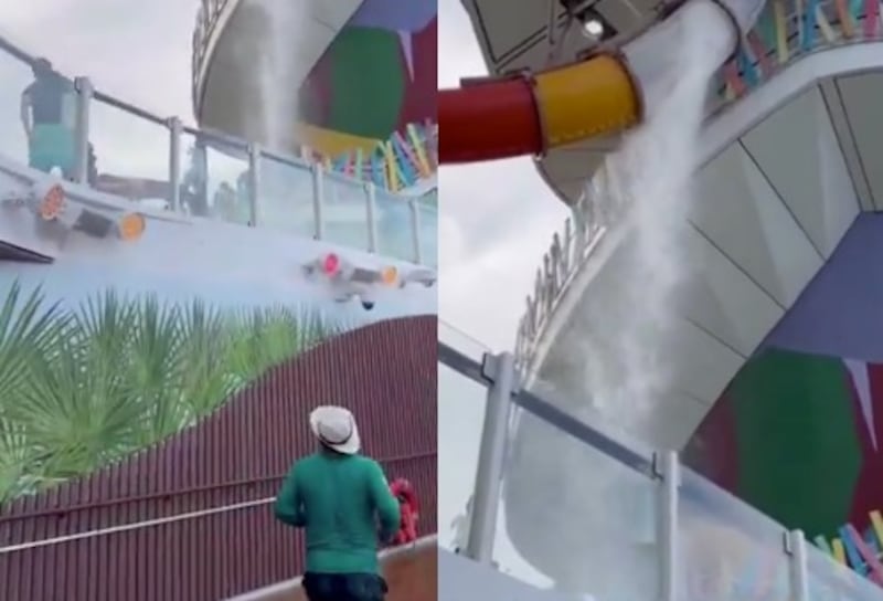 Rotura del tobogán acuático en el crucero más grande del mundo ‘Icon of the Seas’