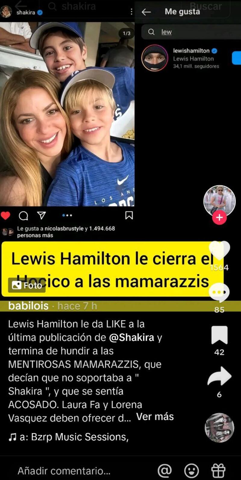 Hamilton y Shakira