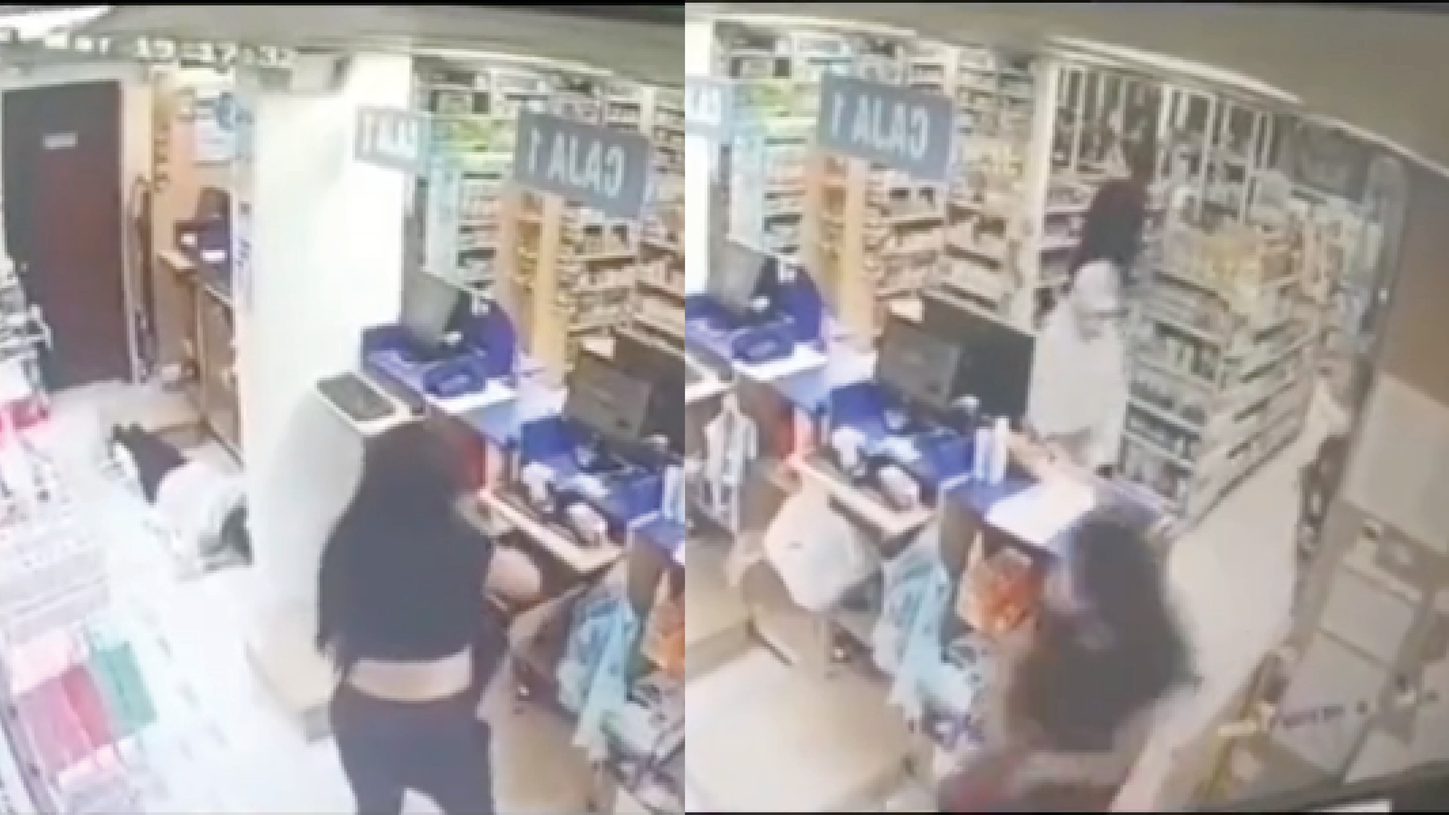 Dos hombres y una mujer asaltaron violentamente una farmacia en el norte de Quito
