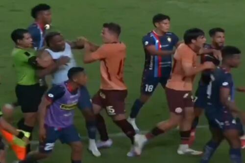 “Amistoso” entre El Nacional y Universitario de Perú terminó en ‘batalla campal’