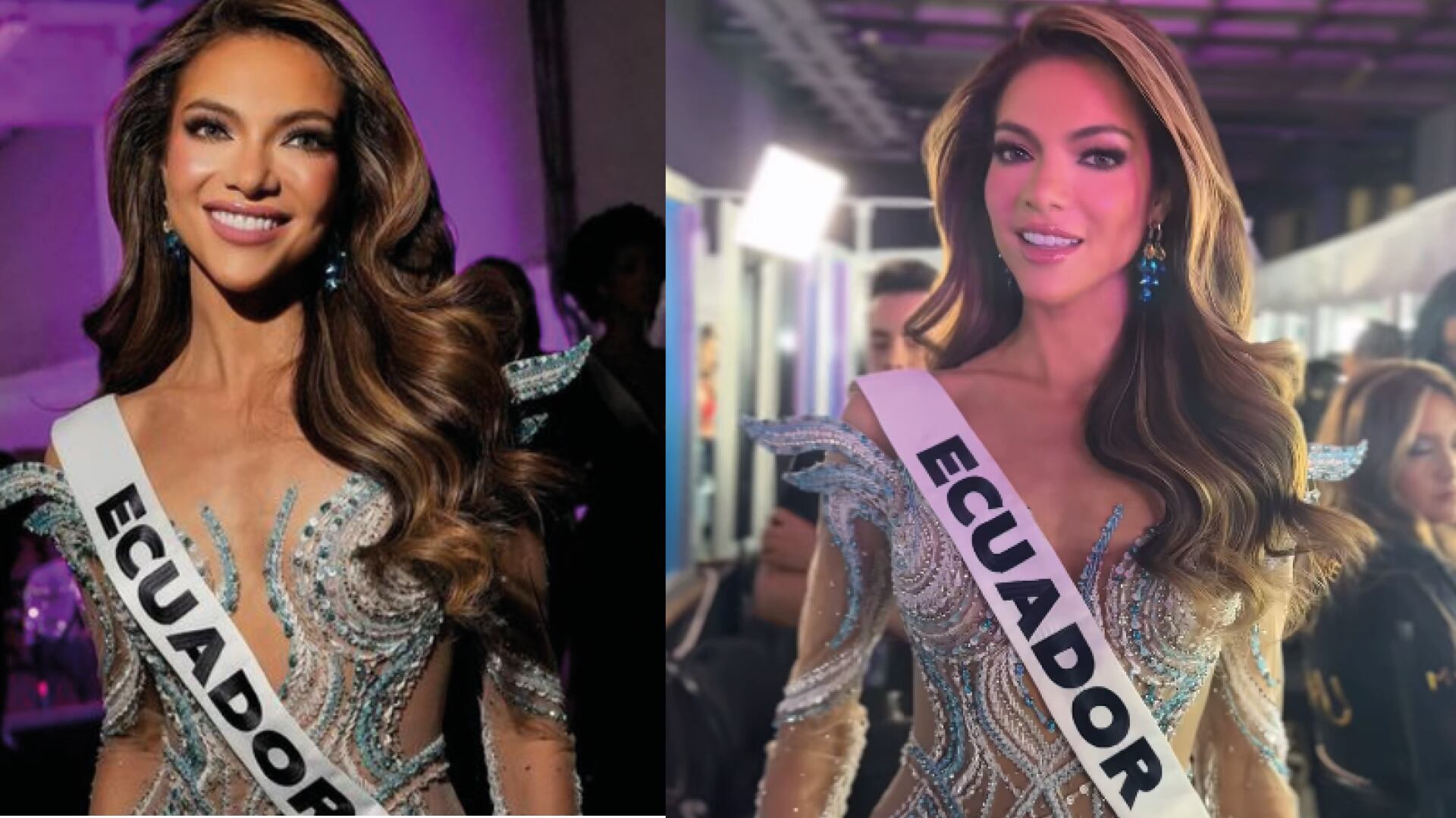 Miss Ecuador, Mara Topic, con su traje de gala en la preliminar del Miss Universo 2024