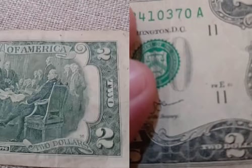 Si tienes un billete de USD 2 no lo uses por que puede costar USD 4.500, así puedes identificarlo