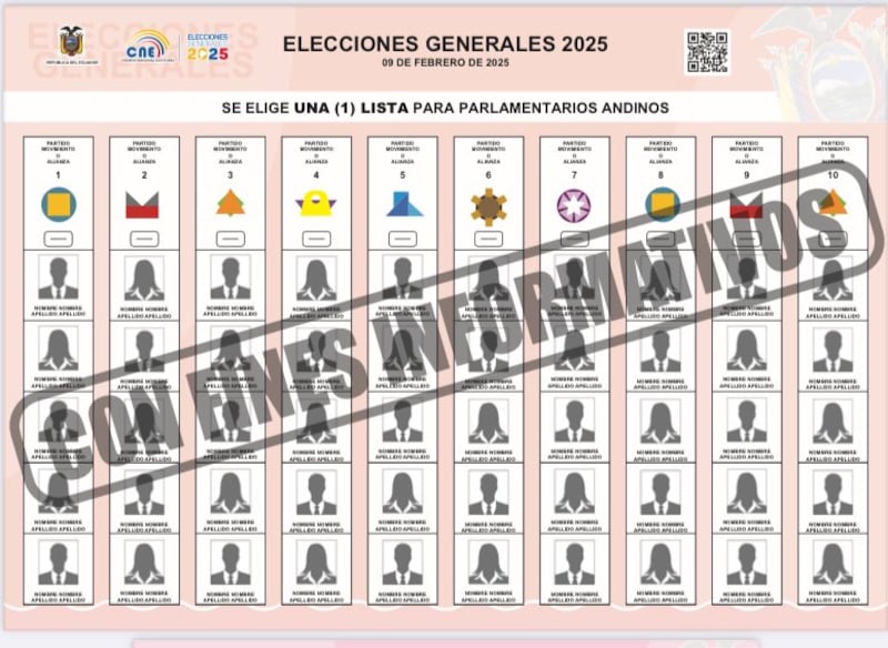 Papeletas para los comicios presidenciales y legislativos
