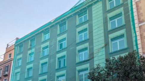 Derrumbe en un edificio de Madrid.