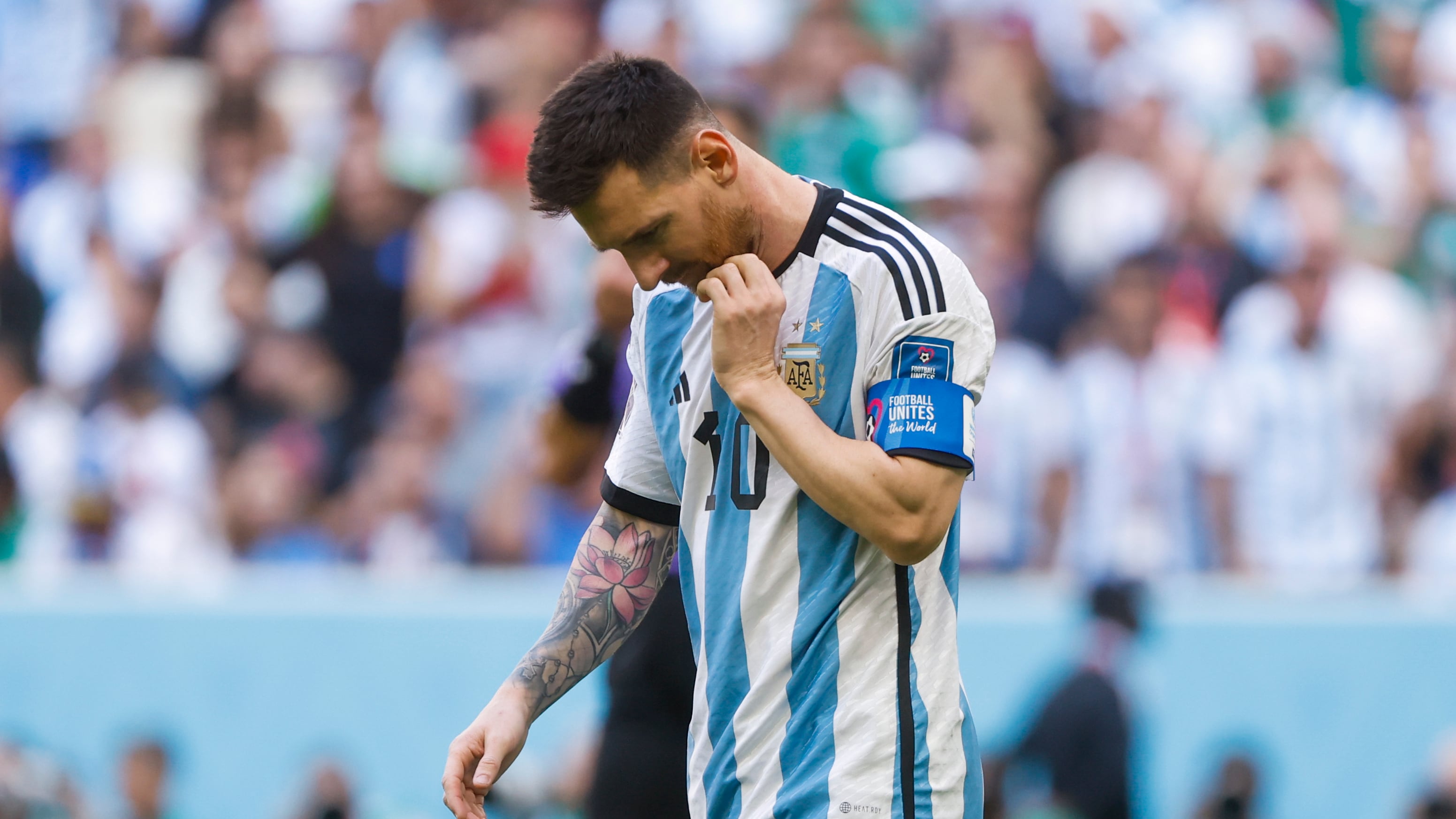 Lionel Messi en el partido de la fase de grupos del Mundial de Fútbol Qatar 2022