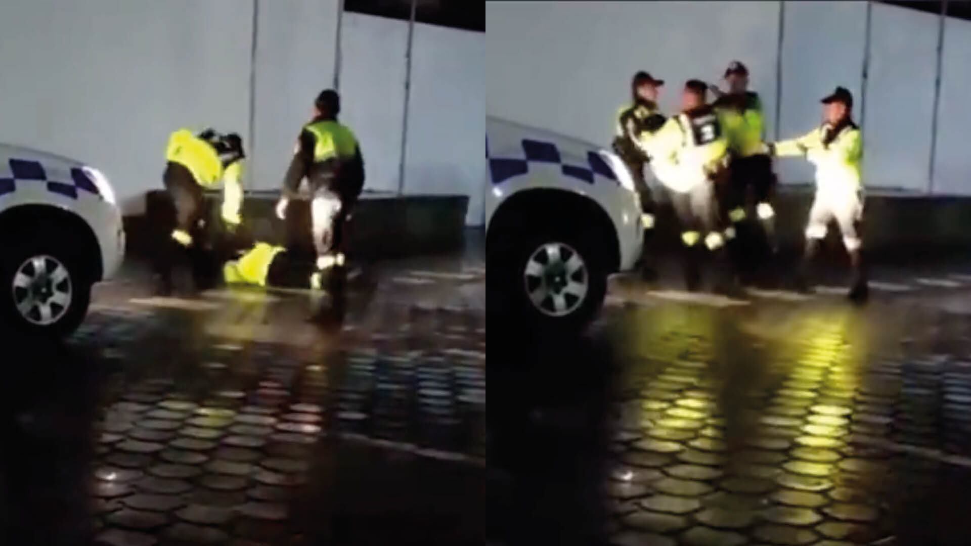 ¡Lo cargó y lo botó al suelo! Dos agentes Agentes Civiles de Tránsito protagonizaron fuerte pelea en Ibarra