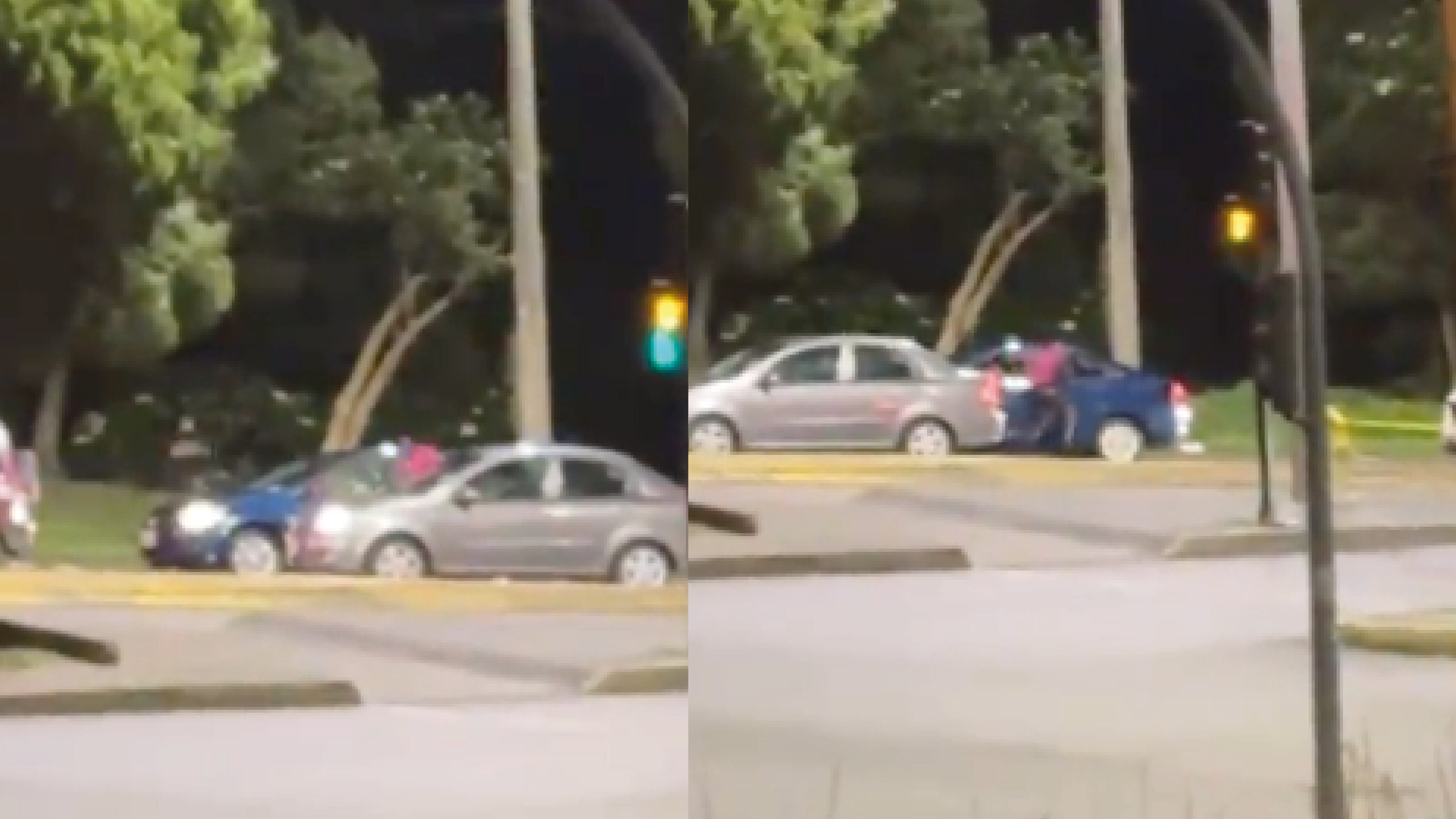 Dos sujetos rompen los vidrios en el sector de El Trébol, Quito