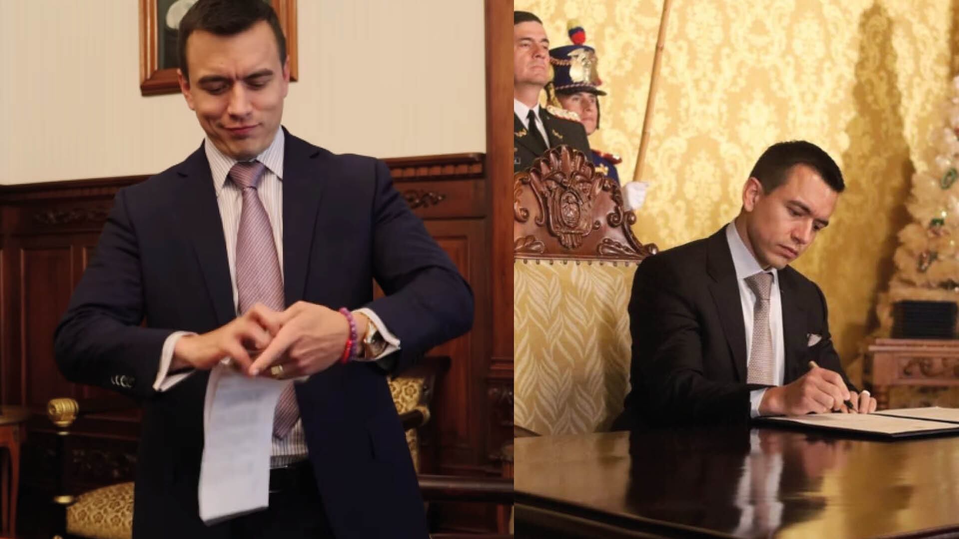 Rompiendo papeles Daniel Noboa anunció que eliminó la Tabla de Drogas