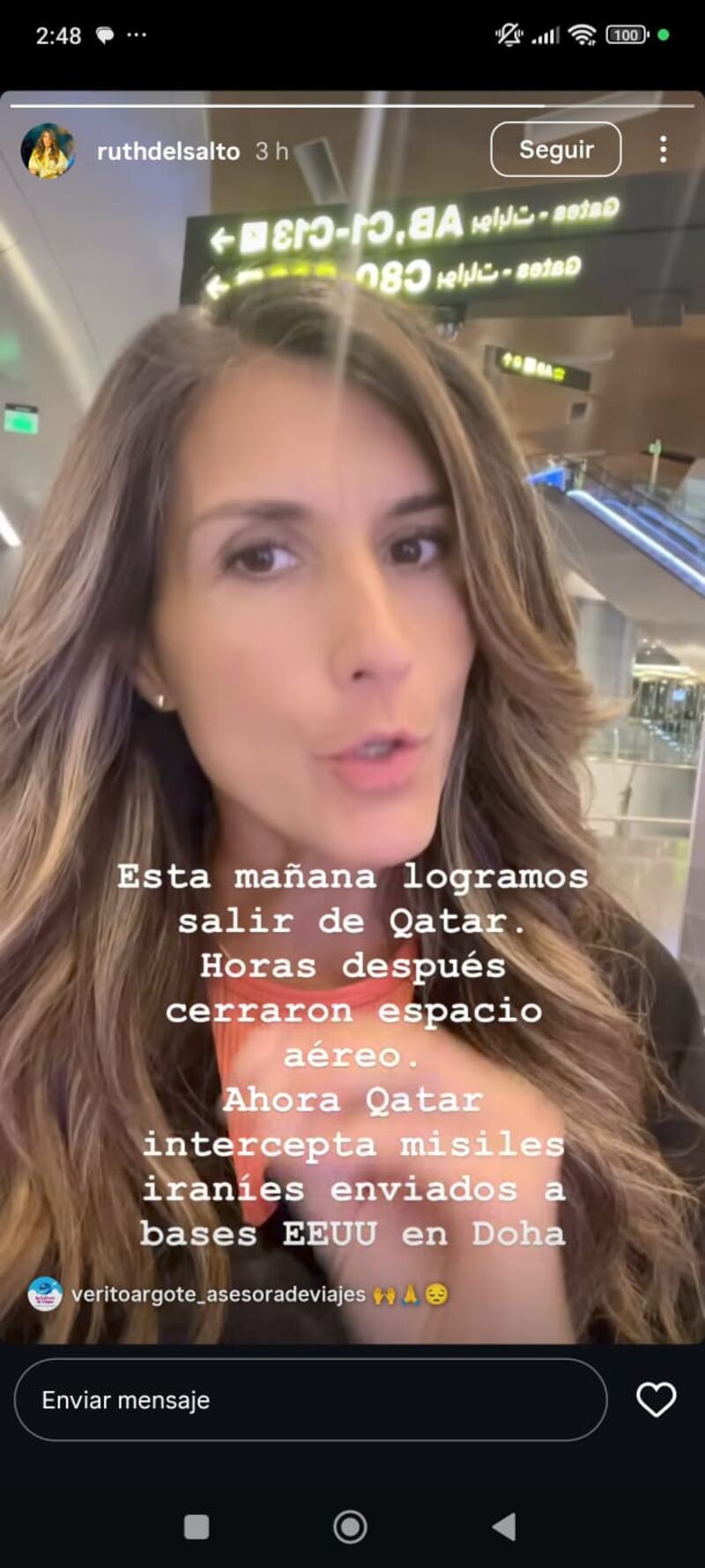 Ruth del Salto abandona temporalmente Qatar