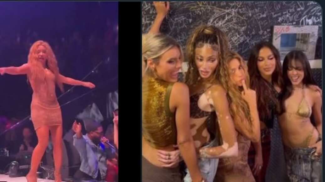 Shakira vivió incómodo momento con su vestido en noche de chicas en Miami.