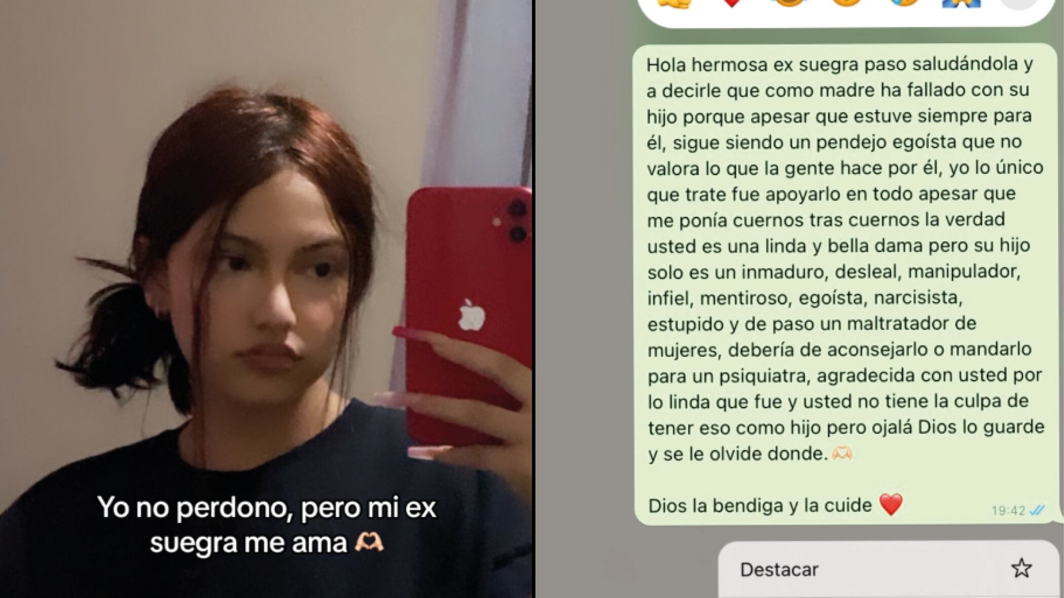 “Como madre ha fallado con su hijo”, chica expone el mensaje viral que le dedicó a su exsuegra
