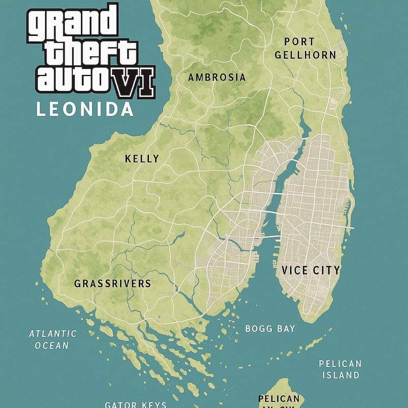Posible imagen del mapa de GTA VI.
