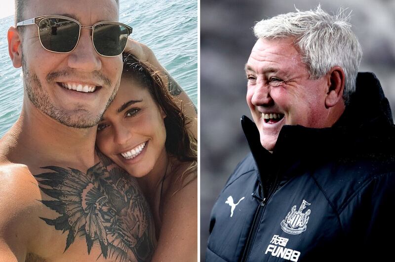 Nicklas Bendtner junto a la hija de Steve Bruce