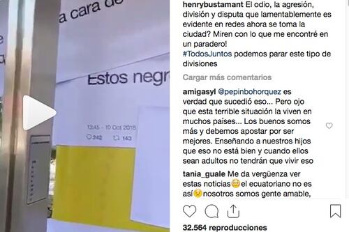 Usuarios reaccionan a frases discriminatorias publicadas en paraderos de buses