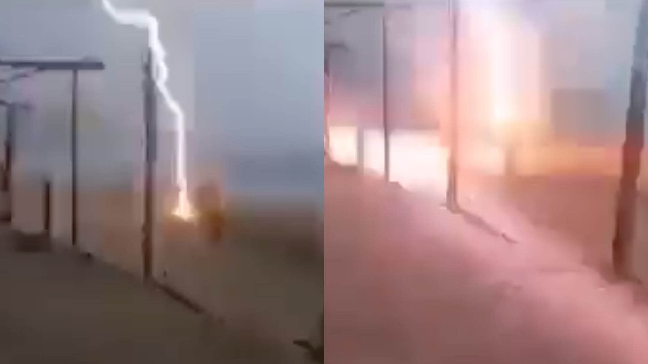 Video muestra el momento en que rayo impactó a pareja en playa de Michoacán.