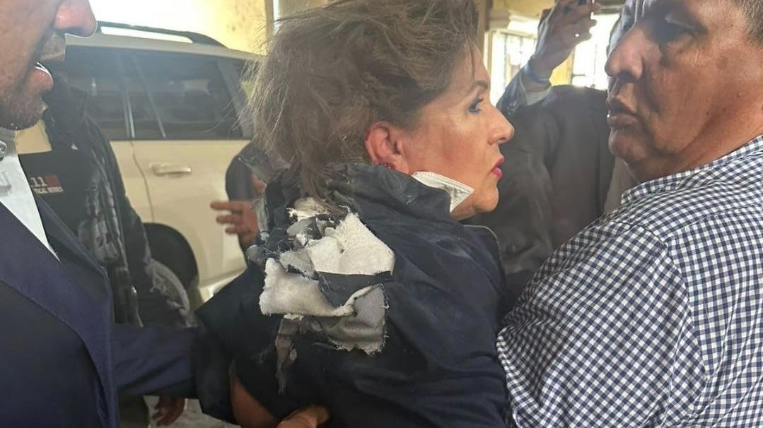 La diputada del Partido Nacional Gladys Aurora López fue alcanzada por un artefacto explosivo lanzado. Foto: Alerta Mundial