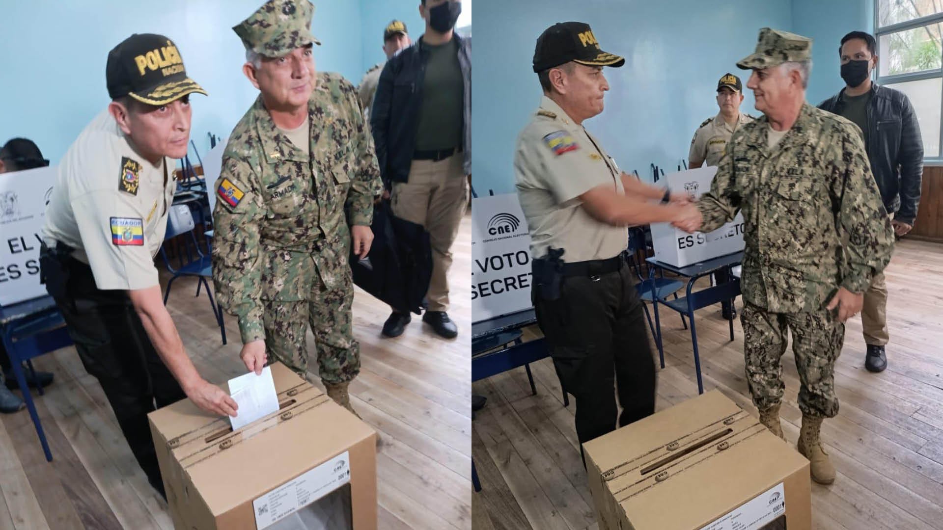 El Jefe del Comando Conjunto de las Fuerzas Armadas y el Comandante General de la Policía votaron juntos.