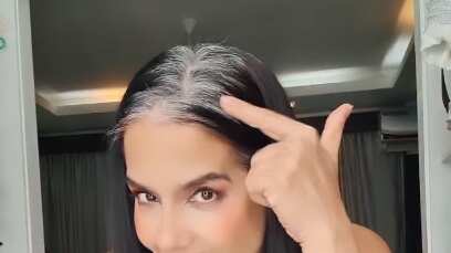 Hermana de Gabriela Pazmiño que decidió lucir sus canas