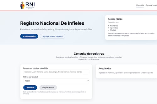 Quito encabeza el Registro Nacional de Infieles con 11.598 nombres, según archivo viral