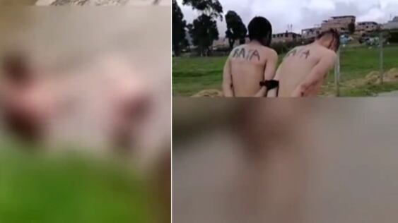 Ladrones fueron atrapados por la comunidad que los golpeó, amarró y desnudó