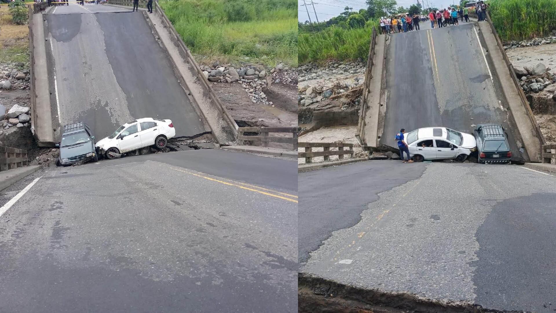 ¡Fatal! Colapsó puente que conecta La Troncal con El Triunfo dejando personas heridas