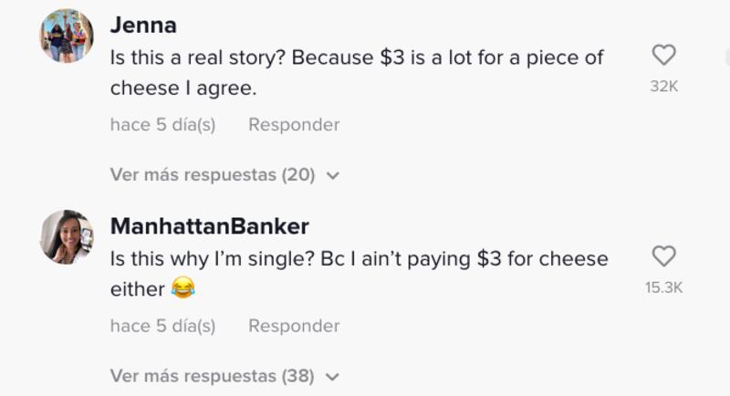 Estos son algunos comentarios en TikTok