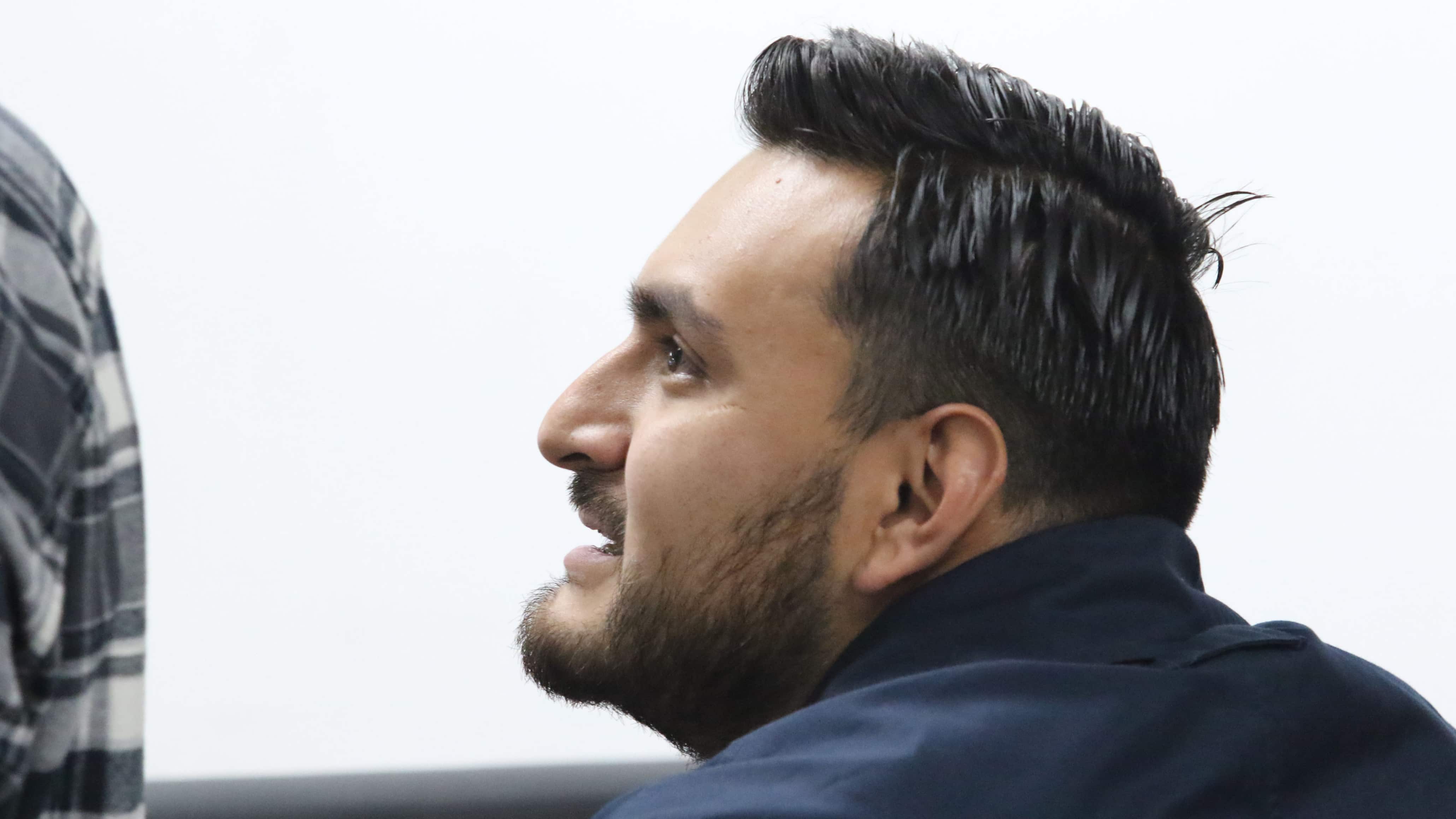 Hijo de la Vicepresidenta de la República, Verónica Abad, FSBA, detenido por supuesto tráfico de influencias en el denominado Caso NENE, en audiencia en el Complejo Judicial Norte.
Fotos:Alberto Suárez/API