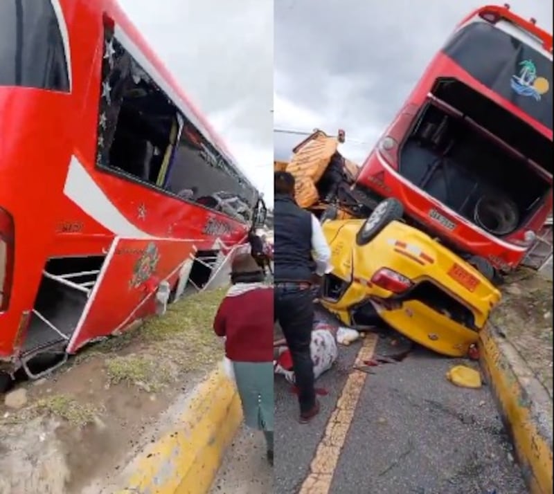 Choque múltiple paraliza la vía a Saquisilí