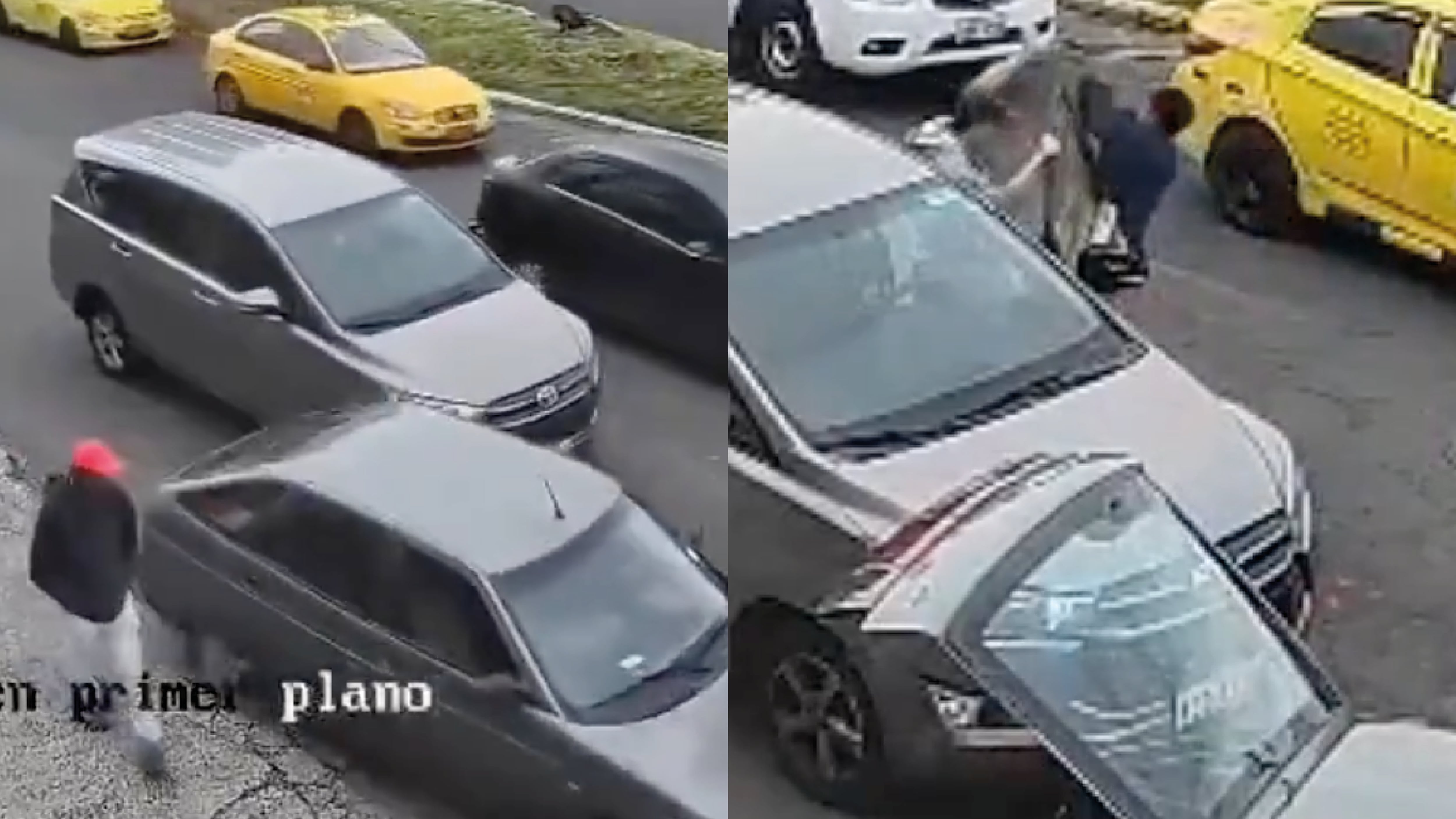 Conductor invade la vereda y desata pelea con bate en Quito