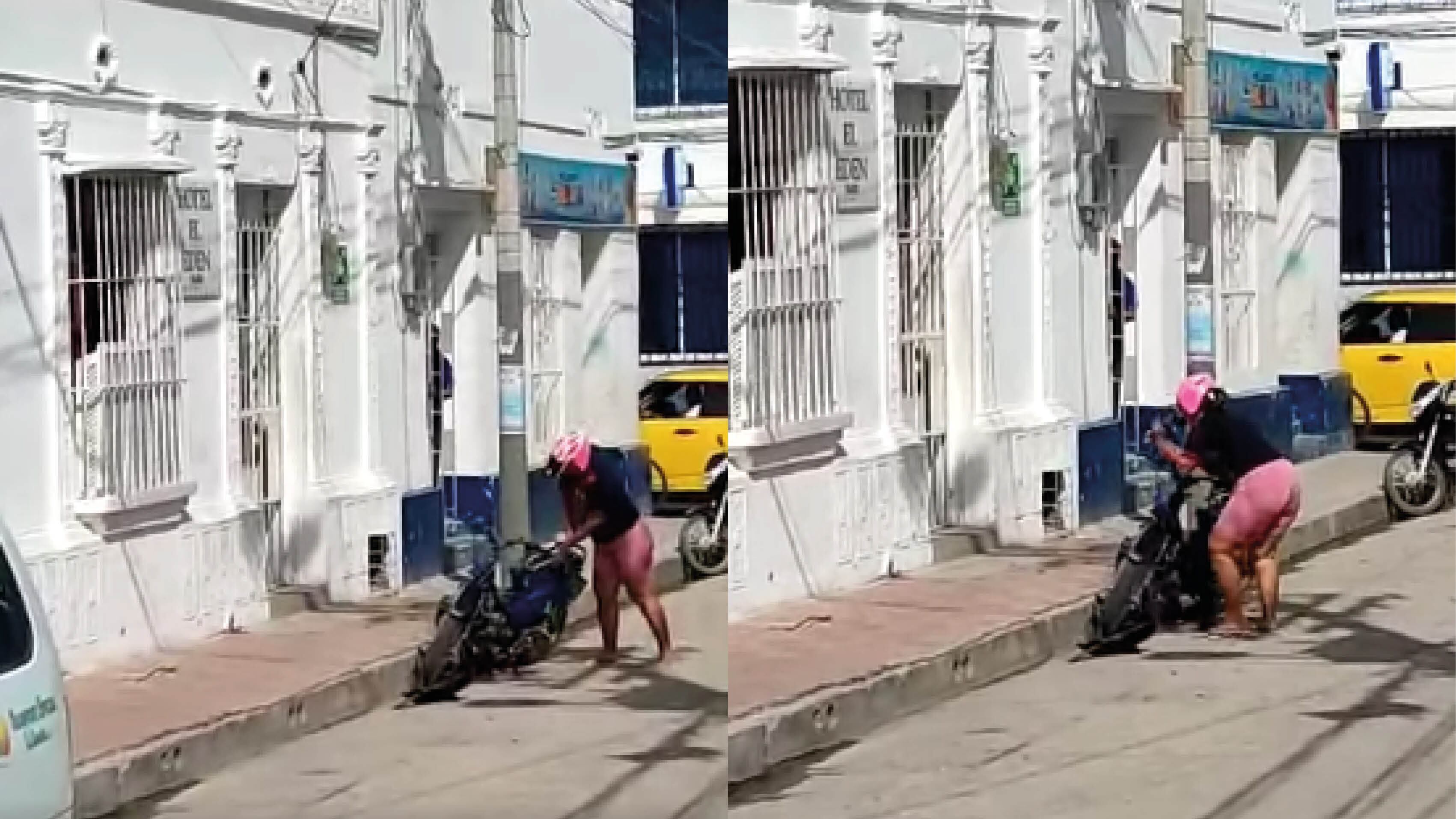Mujer destruye moto de su pareja infiel