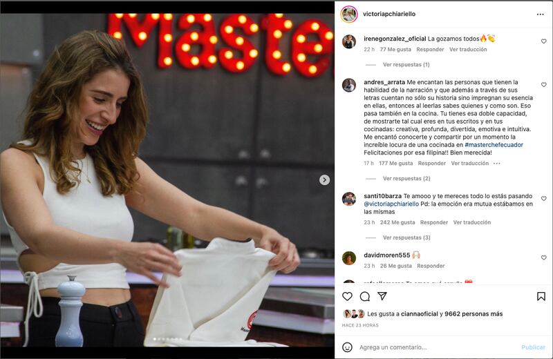 Ganador de MasterChef Ecuador le dedico una larga y linda carta a Victoria ¿Otro spoiler?