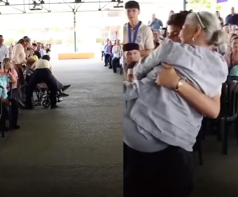 Cargó a su abuela el día de su graduación para recibir su diploma
