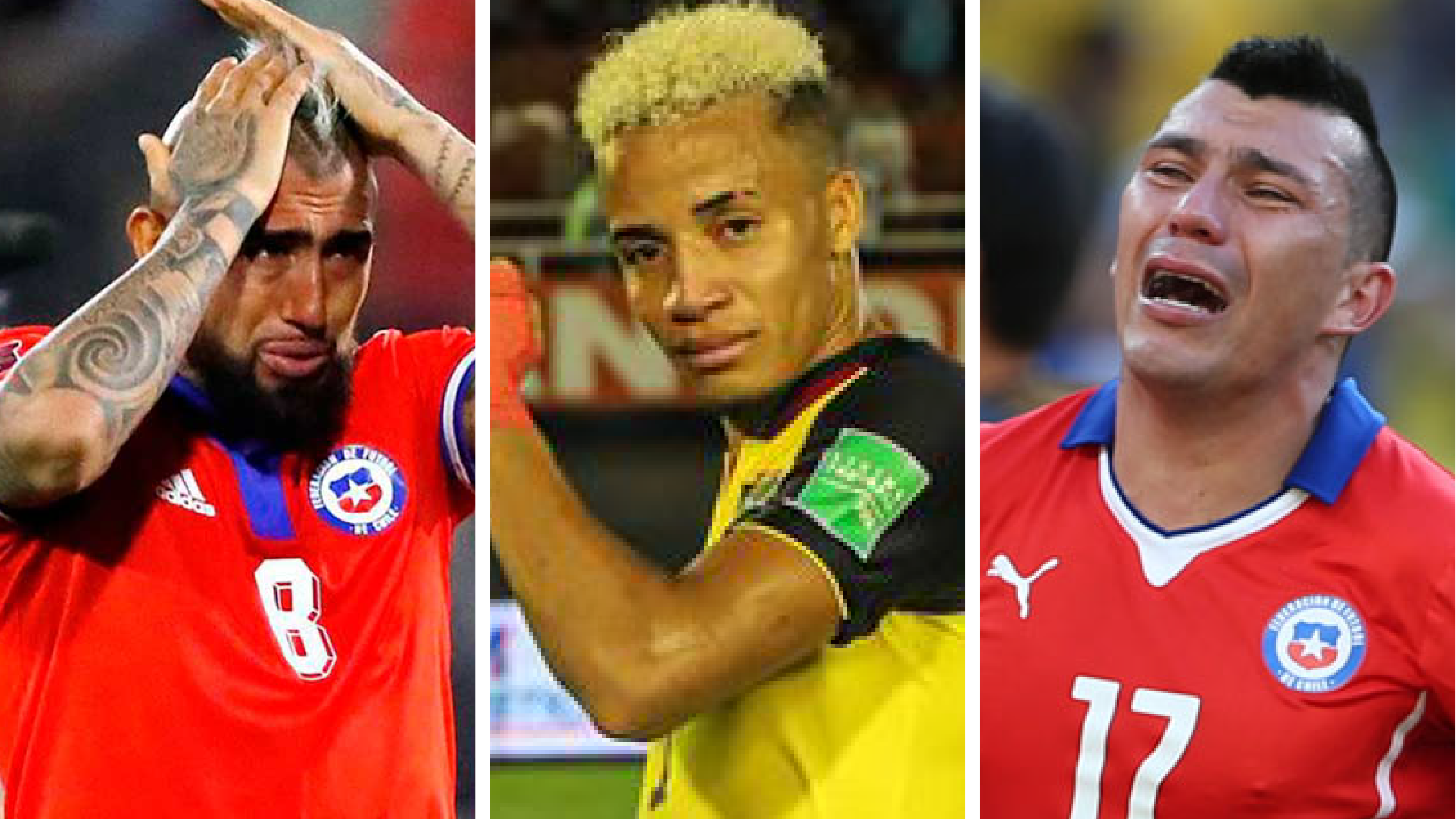 Arturo Vidal, Byron Castillo y Gary Medel