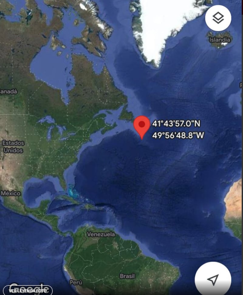 Ubicación del Titanic en Google maps