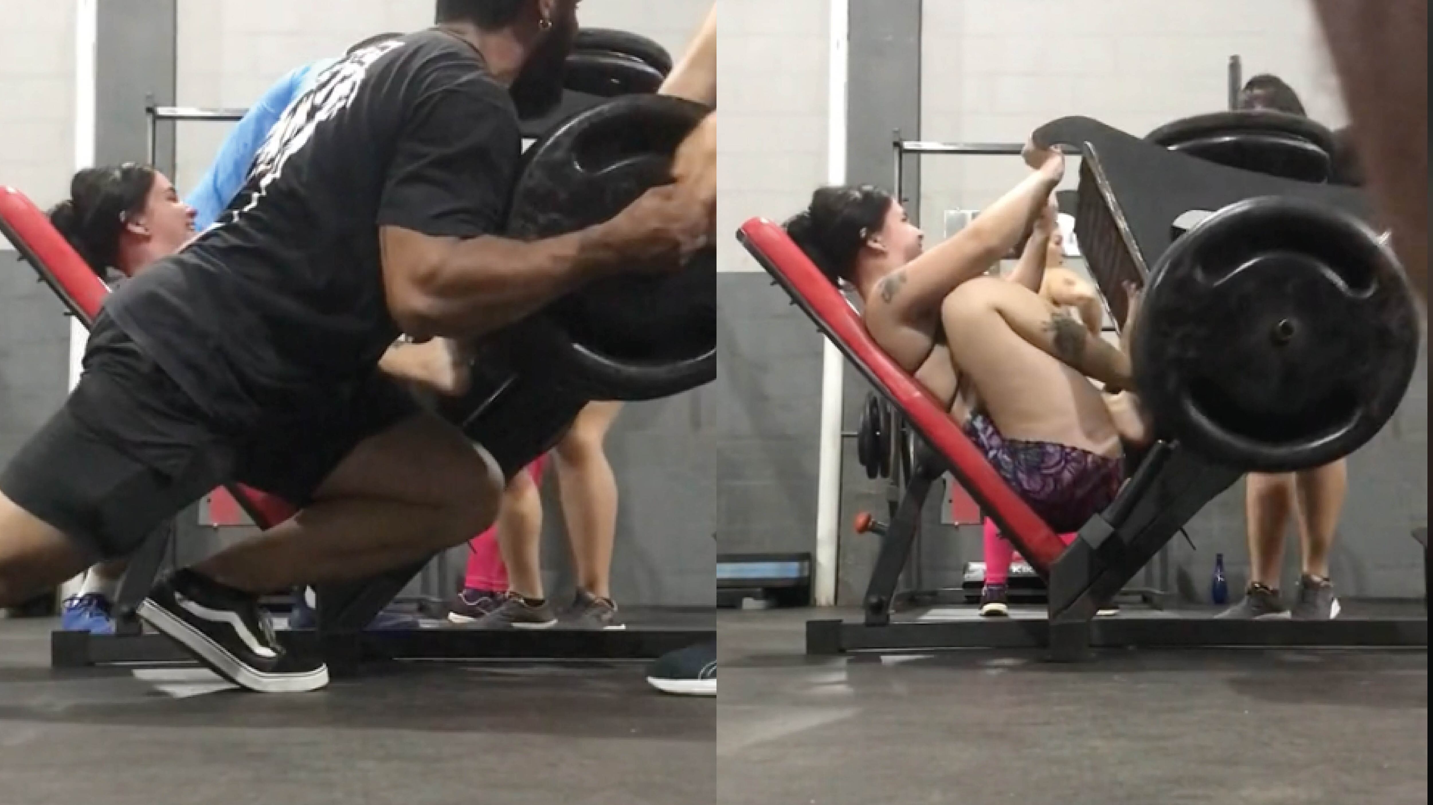 Mujer se queda atrapada en una máquina en el gimnasio