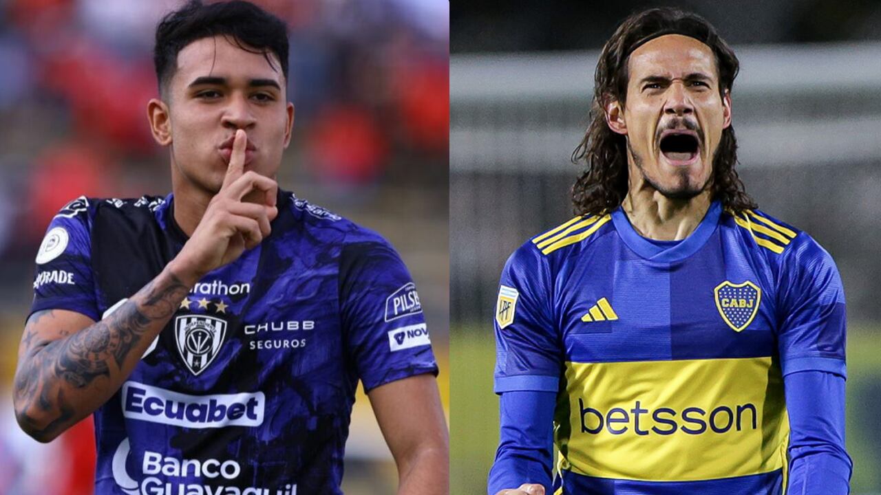 Kendry Páez con IDV y Edinson Cavani con Boca Jrs