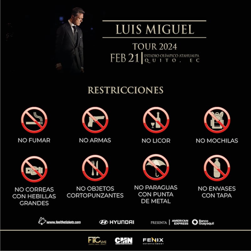 Restricciones concierto de Luis Miguel en Quito