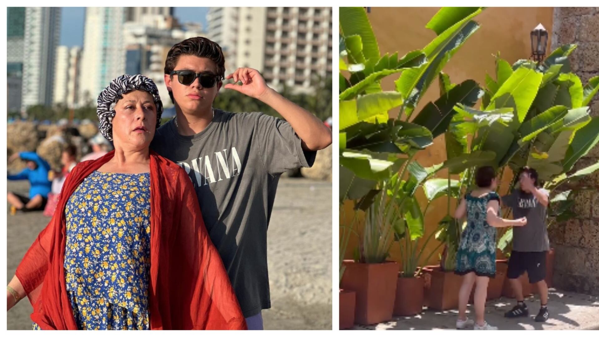 Alina Lozano y Jim Velásquez son captados en una escena bastante candente mientras la madre del joven los observaba (instagram: Alina Lozano)