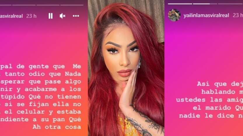 Yailin de inmediato expresó su molestia y en vez de hacer señas para que detuvieran la música o seguir con su conversación ignorando el sonido lo que hizo fue salir despavorida, y con ello la reacción de los usuarios.